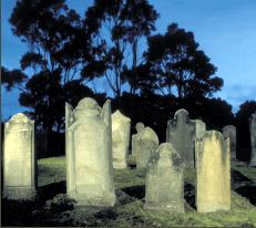 The Isle of the Dead - The small island off Port Arthur, originally called Opossum Island,was selected as a burial place by the Rev. John Manton in 1833.