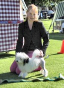 Hayley Chandler and her "Nala", aged five months winning BEST BABY PUPPY IN SHOW  - MKC Champ Show under judge Mrs S Georgiou (NSW) - Photo by Peter Primrose