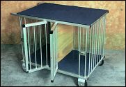 2 berth trolley 90 x 62 x 77cm high.  Weight 15kg. Also available as a 1 berth, 1 door, no divider.  - from Dog Show Equipment, Sydney, NSW - Retails for approximately Aust$500