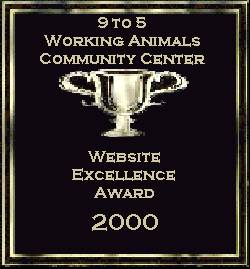 Website Excellence Award - Petsburgh 9-5 Working Animals Community Center - September 2000