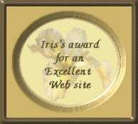 Iris's Award for Web Site Excellence - presented March 20th, 2001